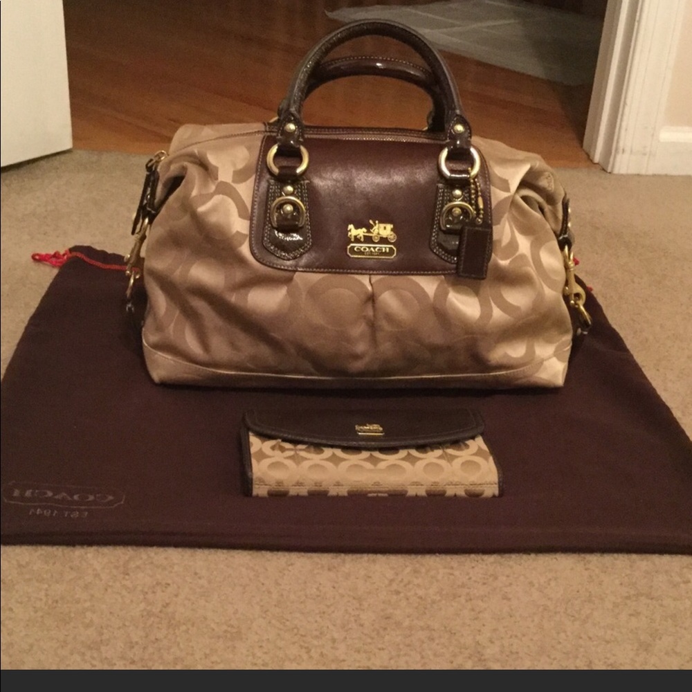 Coach Large Sabrina Satchel and similar wallet